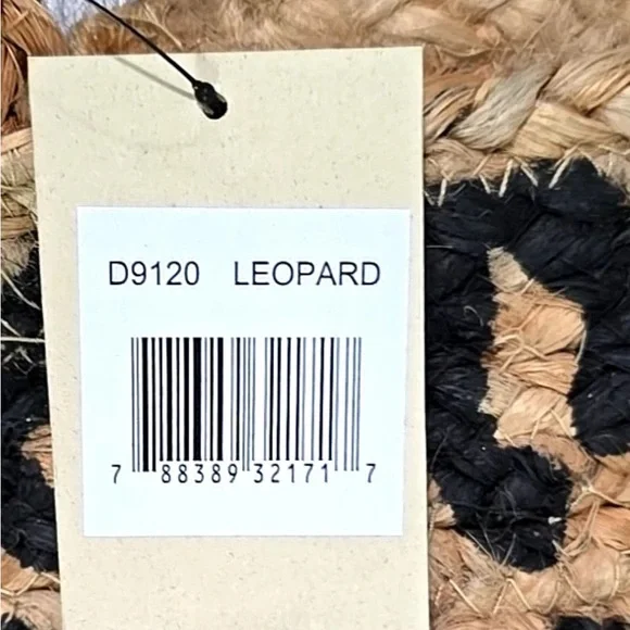 Boho Leopard Print Large Jute Tote Bag. NWT - Picture 6 of 6